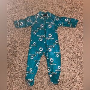 Miami Dolphins Sleeper Coverall Infant Baby Onesie 0-3M